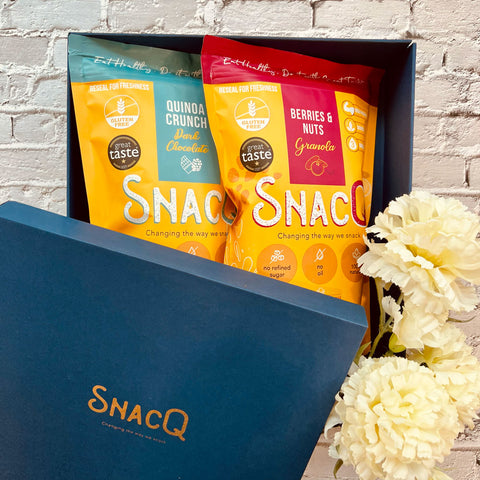 Double the Delight with SnacQ Gift Box Blue - 2 Big Packs Inside