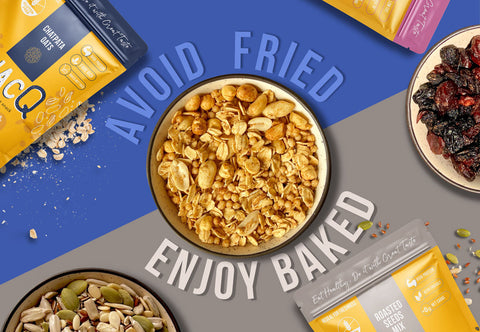 Avoid fried and enjoy baked snacks horizontal banner