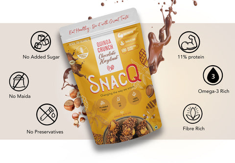 SnacQ Quinoa Crunch (Chocolate Hazelnut) horizontal banner