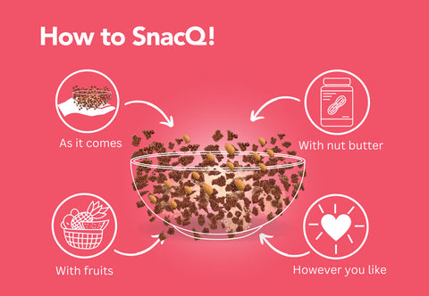 How to SnacQ Quinoa Crunch (Chocolate Almond)