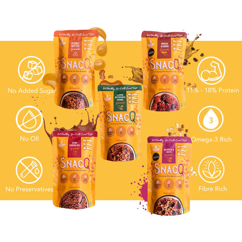 SnacQ granola sampler pack square banner
