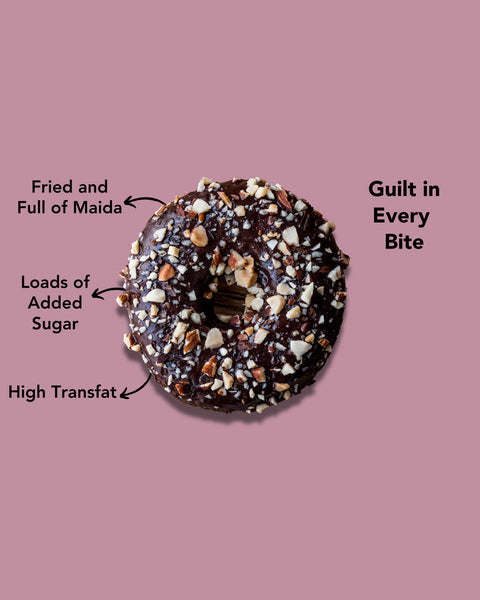 Which is better fried and sugary donut or SnacQ's Quinoa Crunch (Chocolate Almond) banner