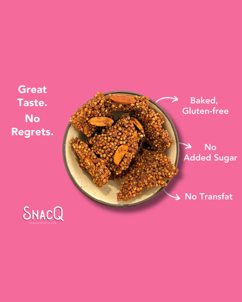 Baked and no added sugar Quinoa Crunch (Chocolate Almond) square banner