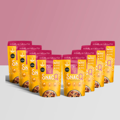 SnacQ berries and nuts granola pack of 8