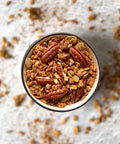 SnacQ Almond butter with pecans granola square banner
